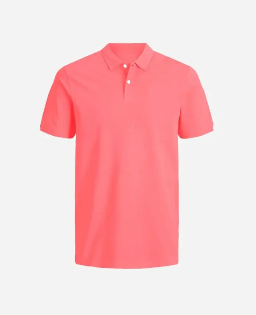 Camiseta Tipo polo Manga Corta Hombre NARANJA NEON