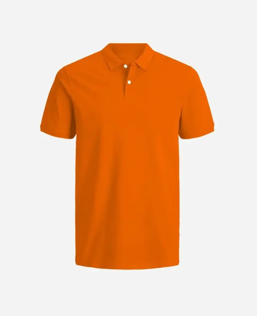 Camiseta Tipo polo Manga Corta Hombre NARANJA