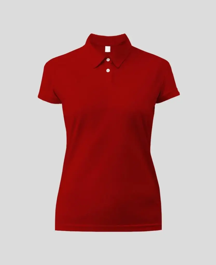 Camiseta Tipo polo Manga Corta Mujer Roja