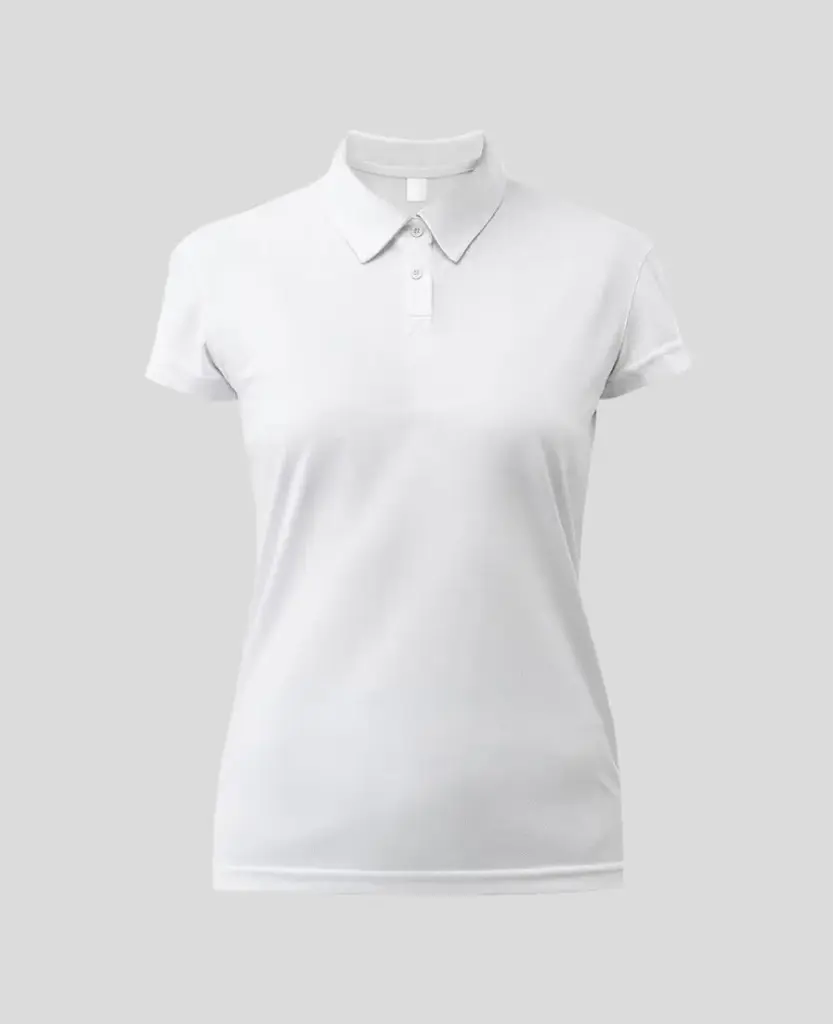 Camiseta Tipo polo Manga Corta Mujer Blanca