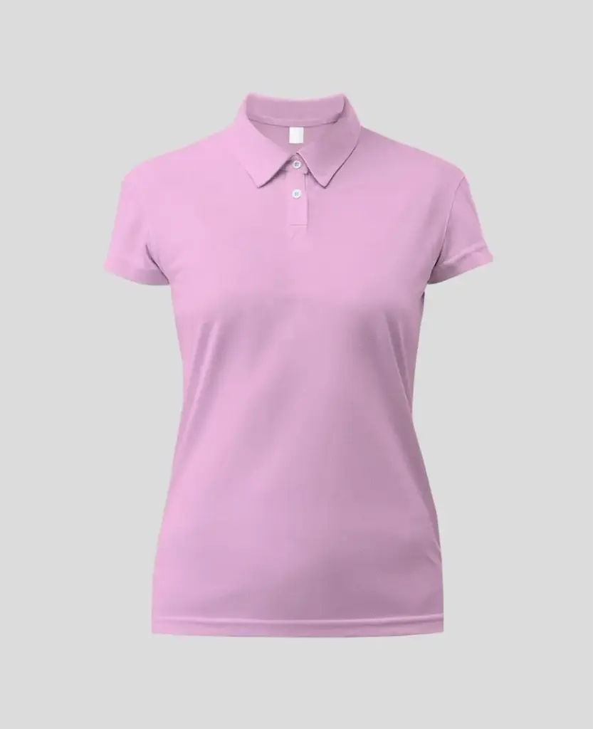 Camiseta Tipo polo Manga Corta Mujer Rosada