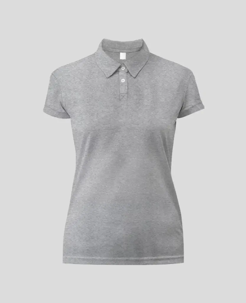 Camiseta Tipo polo Manga Corta Mujer Gris Jasped