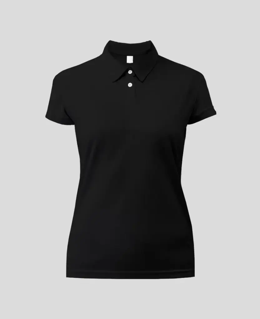 Camiseta Tipo polo Manga Corta Mujer Negro 