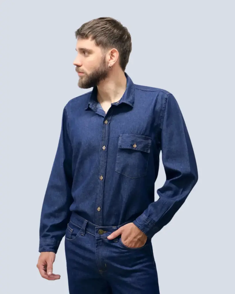 Camisa Índigo Manga Larga