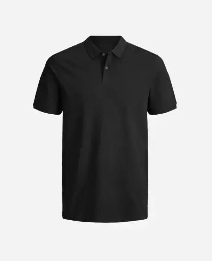 Camiseta Tipo polo Manga Corta Hombre NEGRO