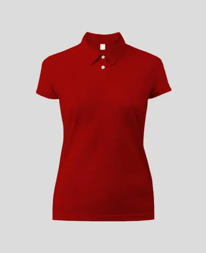 Camiseta Tipo polo Manga Corta Mujer Roja