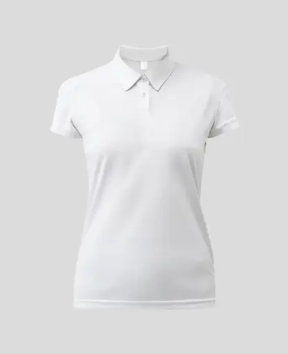 Camiseta Tipo polo Manga Corta Mujer Blanca