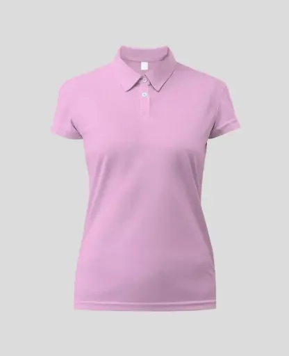 Camiseta Tipo polo Manga Corta Mujer Rosada