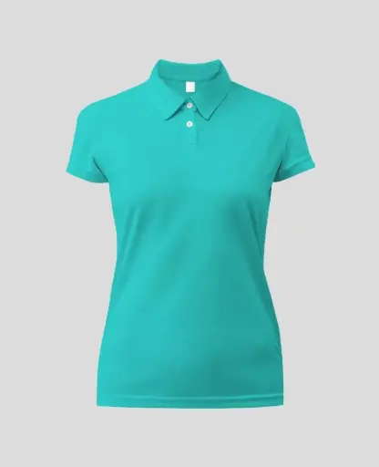 Camiseta Tipo polo Manga Corta Mujer Menta