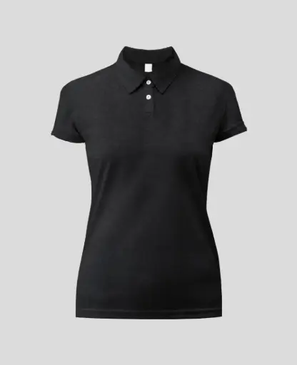Camiseta Tipo polo Manga Corta Mujer Negro Cross