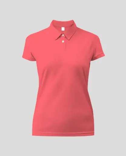 Camiseta Tipo polo Manga Corta Mujer Naranja Neón