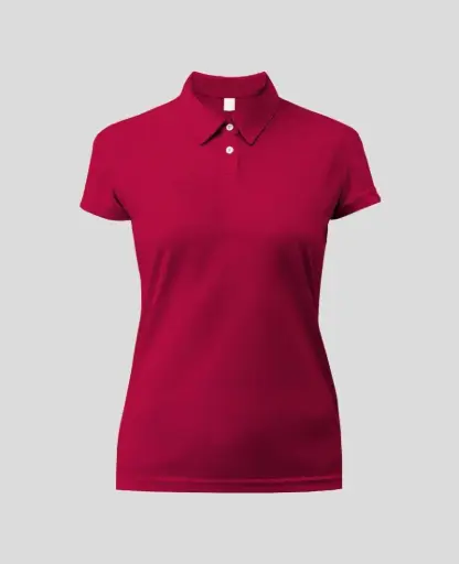 Camiseta Tipo polo Manga Corta Mujer Fucsia