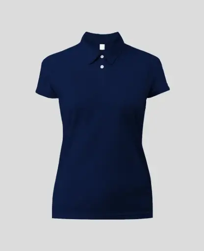 Camiseta Tipo polo Manga Corta Mujer Azul Oscuro