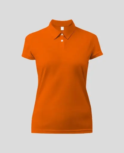 Camiseta Tipo polo Manga Corta Mujer Naranja
