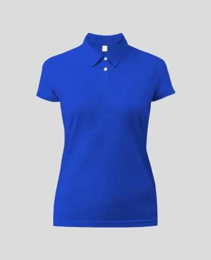 Camiseta Tipo polo Manga Corta Mujer Azul Rey