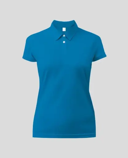 Camiseta Tipo polo Manga Corta Mujer Terqueza