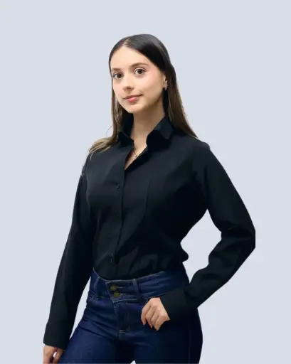 Blusa Oxford Manga Larga 