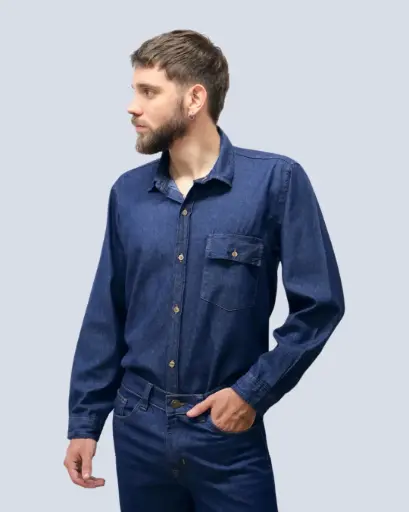 Camisa Índigo Manga Larga