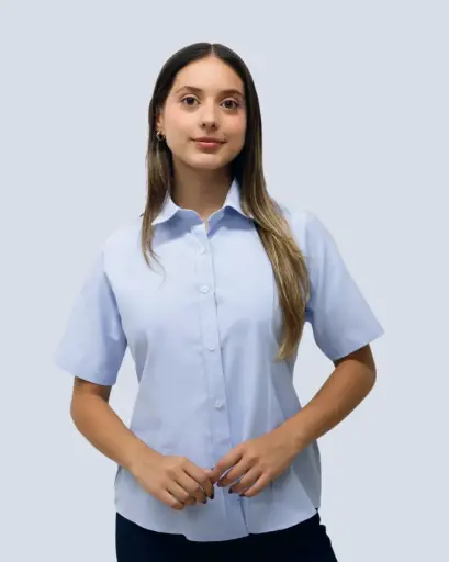 Blusa Oxford Manga Corta 